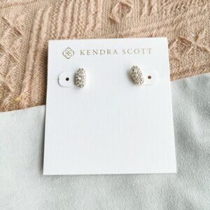 Kendra Scott - Grayson White Crystal Stud Earrings Gold